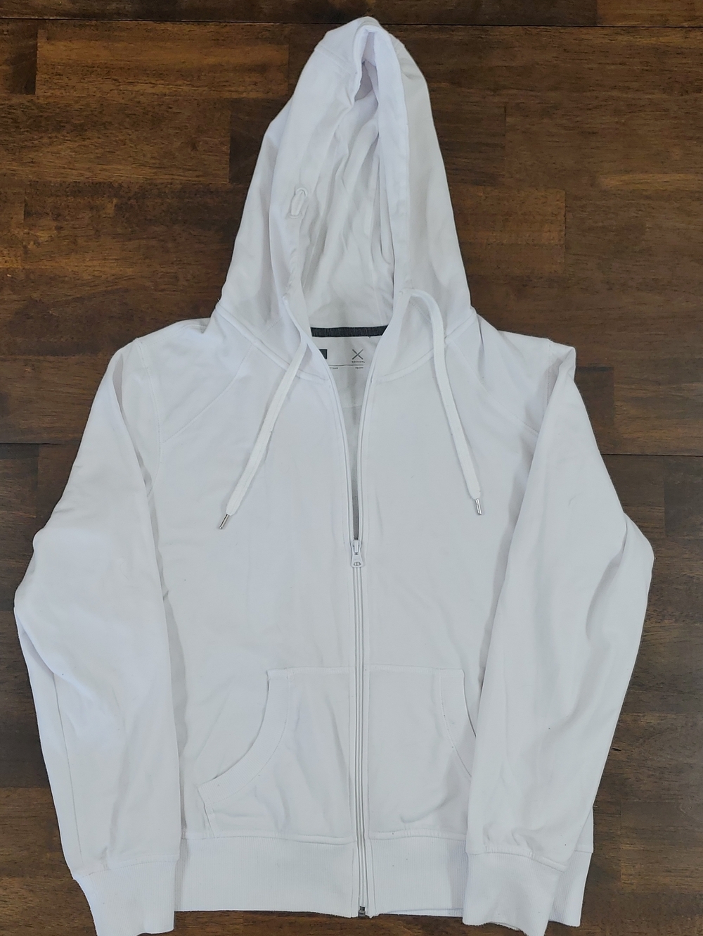 Xersion White Zip Hooded Sweatshirt Jacket Women's Large